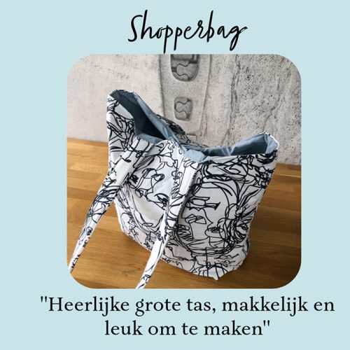 voorbeeld van een gemaakte shopperbag van naaipatroon naaistudio 6
