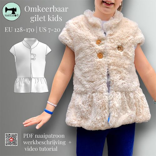 thumbnail van patroon 6020 omkeerbaar gilet kids